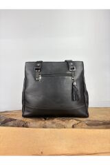 Kadın Omuz Çantası, Tote Bag, Gerçek Deri Anne Çantası, Plaj Çantası Siyah Tek Ebat Kadın / Kız