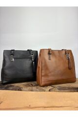 Kadın Omuz Çantası, Tote Bag, Gerçek Deri Anne Çantası, Plaj Çantası Siyah Tek Ebat Kadın / Kız