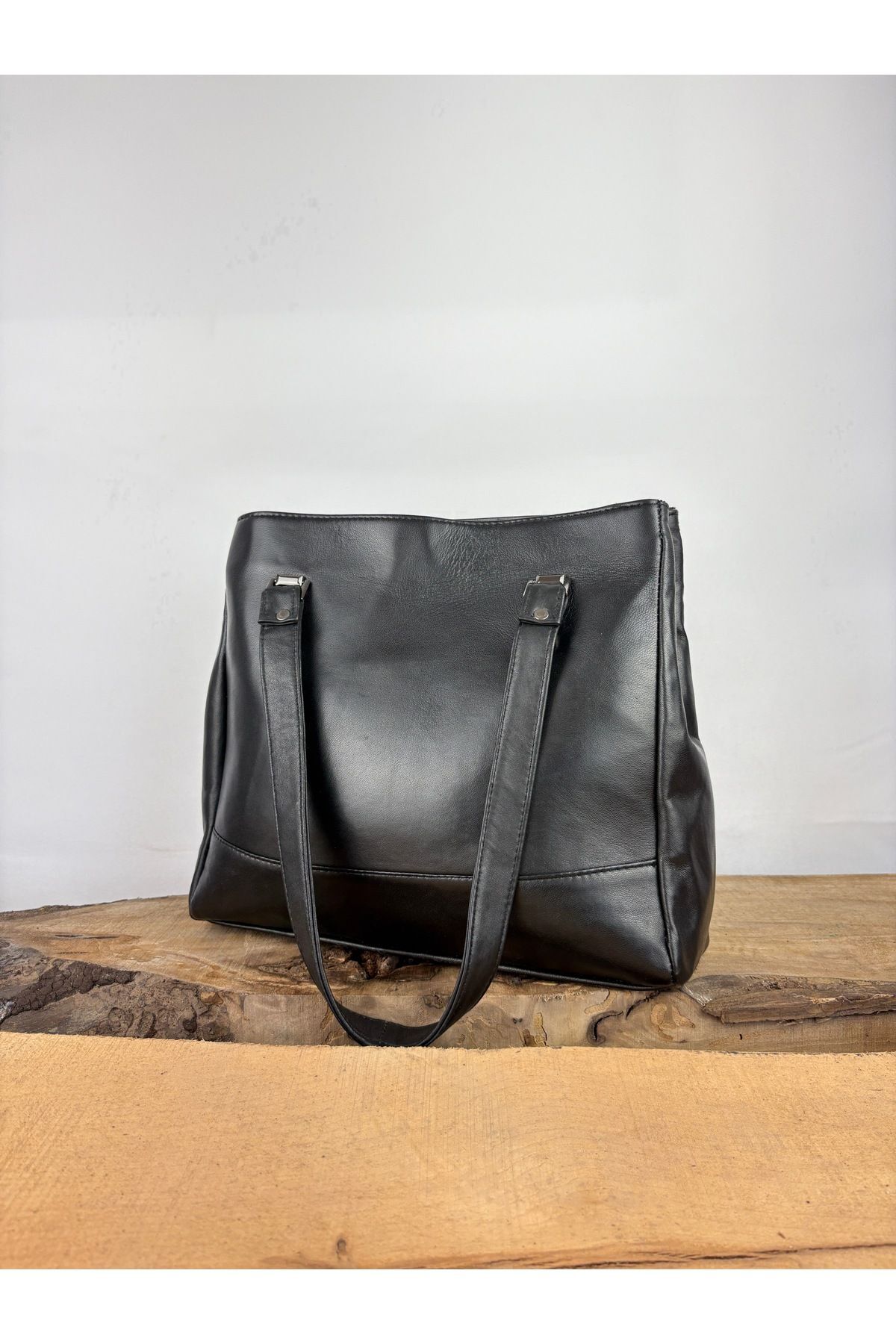 Kadın Omuz Çantası, Tote Bag, Gerçek Deri Anne Çantası, Plaj Çantası Siyah Tek Ebat Kadın / Kız