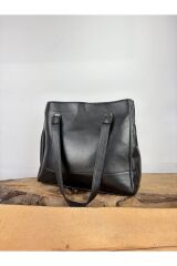 Kadın Omuz Çantası, Tote Bag, Gerçek Deri Anne Çantası, Plaj Çantası Siyah Tek Ebat Kadın / Kız