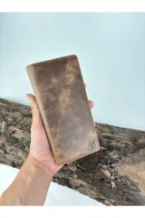 Hakiki Deri El Portföyü Telefon Bölmeli Erkek İçin Hediye