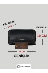 Yan Kemerlik, Hakiki Deri Kemer Cüzdanı, Bozuk Para Cüzdanı, Kemer Çantası, İnşaatçı Boyacı Çantası Siyah  Erkek