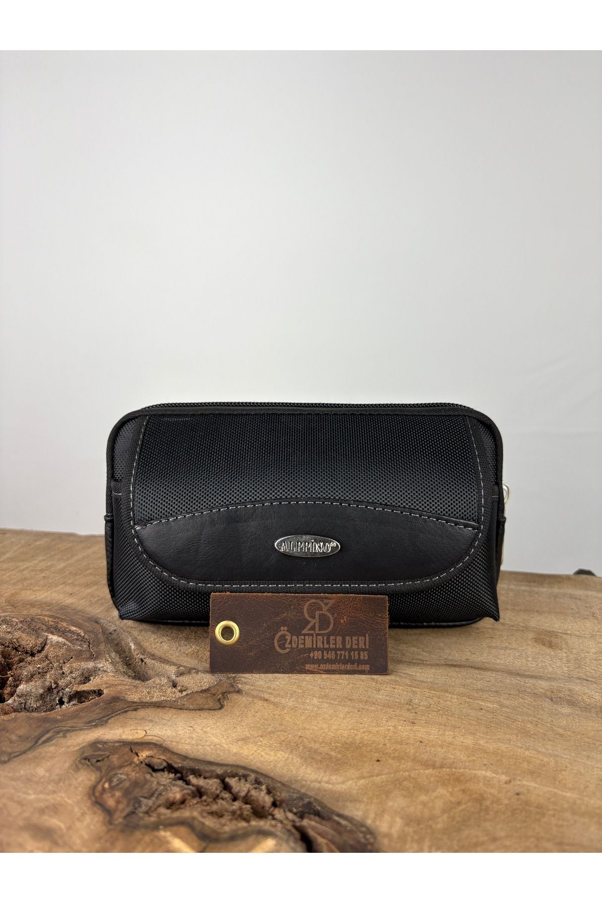 Yan Kemerlik, Hakiki Deri Kemer Cüzdanı, Bozuk Para Cüzdanı, Kemer Çantası, İnşaatçı Boyacı Çantası Siyah  Erkek