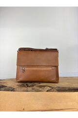 Hakiki Deri Kapaklı Evrak Çantası, Deri Günlük Tablet Taşıma Çantası, Organizer Deri Çanta