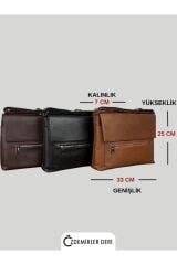 Hakiki Deri Kapaklı Evrak Çantası, Deri Günlük Tablet Taşıma Çantası, Organizer Deri Çanta
