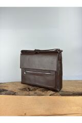 Hakiki Deri Kapaklı Evrak Çantası, Deri Günlük Tablet Taşıma Çantası, Organizer Deri Çanta