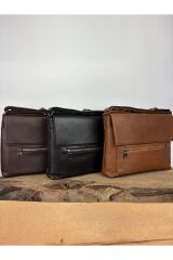 Hakiki Deri Kapaklı Evrak Çantası, Deri Günlük Tablet Taşıma Çantası, Organizer Deri Çanta