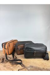 Büyük Boy 3 Gözlü Deri Kemerlik,Hakiki Deri Kemer Cüzdanı,Bozuk para,Kemer Çantası,İnşaatçı Boyacı Kahverengi  Erkek