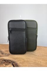 Deri Dik Kemerlik,Hakiki Deri Kemerlik,Para Cüzdanı,Kemer Çantası,İnşaatçı Boyacı Çantası Telefonluk Siyah  Erkek