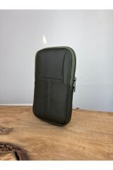 Deri Dik Kemerlik,Hakiki Deri Kemerlik,Para Cüzdanı,Kemer Çantası,İnşaatçı Boyacı Çantası Telefonluk Haki  Unisex