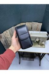 Dik Kemerlik, Hakiki Deri Kemer Cüzdanı, Bozuk Para Cüzdanı, Kemer Çantası, İnşaatçı Boyacı Çantası Siyah X Unisex