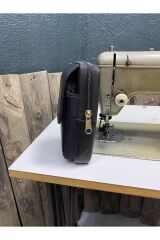 Dik Kemerlik, Hakiki Deri Kemer Cüzdanı, Bozuk Para Cüzdanı, Kemer Çantası, İnşaatçı Boyacı Çantası Siyah X Unisex