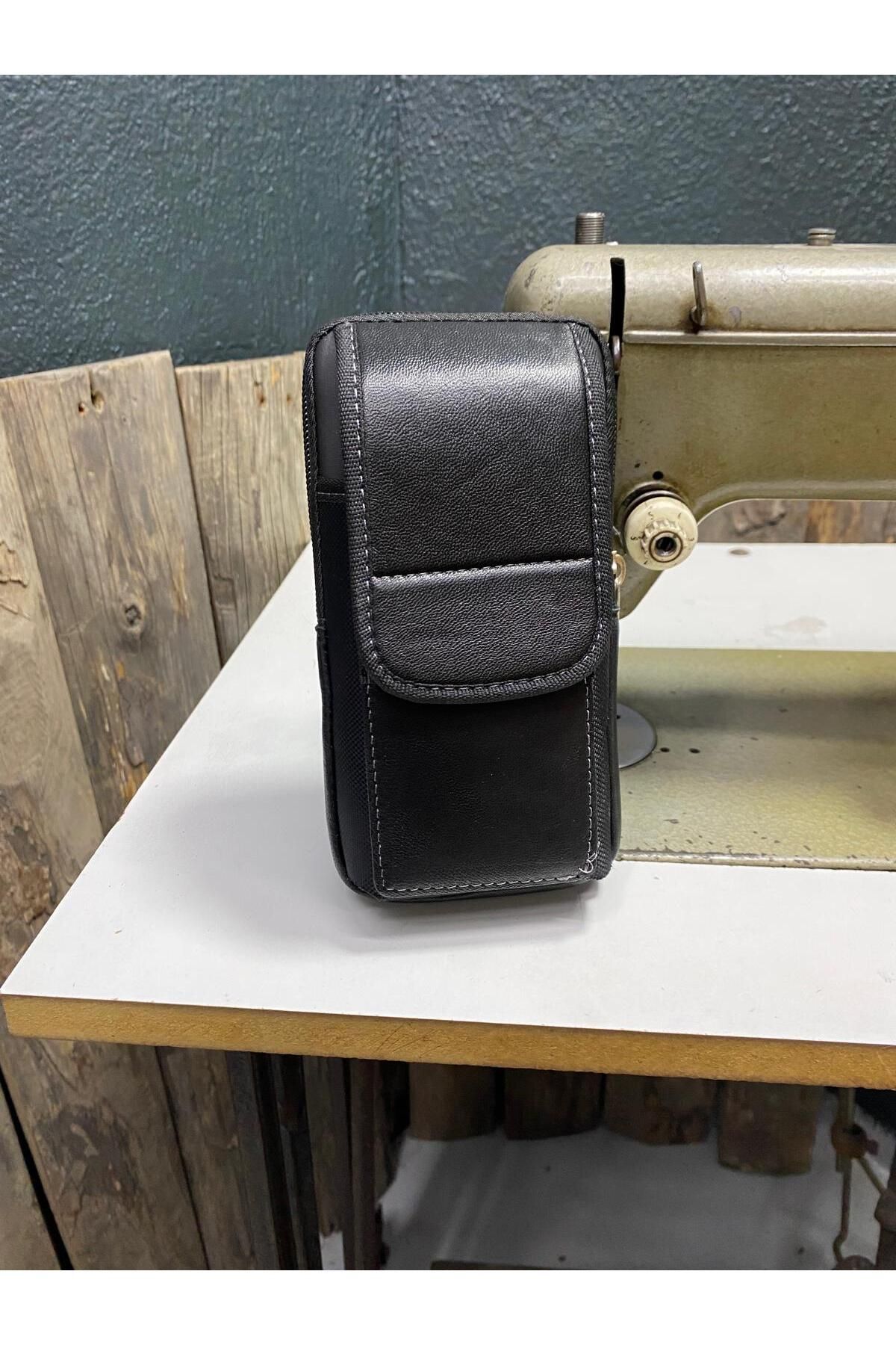 Dik Kemerlik, Hakiki Deri Kemer Cüzdanı, Bozuk Para Cüzdanı, Kemer Çantası, İnşaatçı Boyacı Çantası Siyah X Unisex