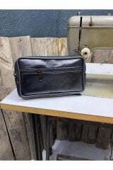 3 Gözlü Deri Kemerlik, Hakiki Deri Kemer Cüzdanı, Kemer Çantası, İnşaatçı Boyacı Çantası Siyah X Unisex