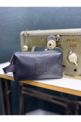 Hakiki Crazy Deri Unisex Seyahat Çantası, Dopp Kitt,Traşlık,El Çantası Siyah Küçük Boy Unisex