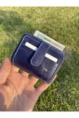 Hakiki Deri Kartlık,Kartlık Cüzdan,Gerçek Deri Kartlık,Unisex Kartlık LACİVERT Tek Ebat Unisex