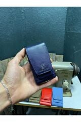 Lacivert Deri Sigaralık,sigaralık,hakiki Deri Sigaralık,sigara Kutusu Lacivert Tek Ebat Unisex