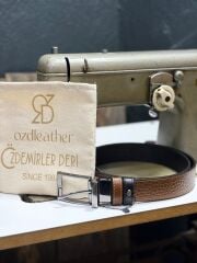 %100 Hakiki Deri Kemer, Çift Taraflı Kemer, 4 cm Kemer