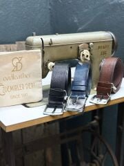 %100 Hakiki Deri Kemer, Kot Kemeri, 4.5 cm Kemer, Deri Kot Kemeri fındık-kahverengi - 125