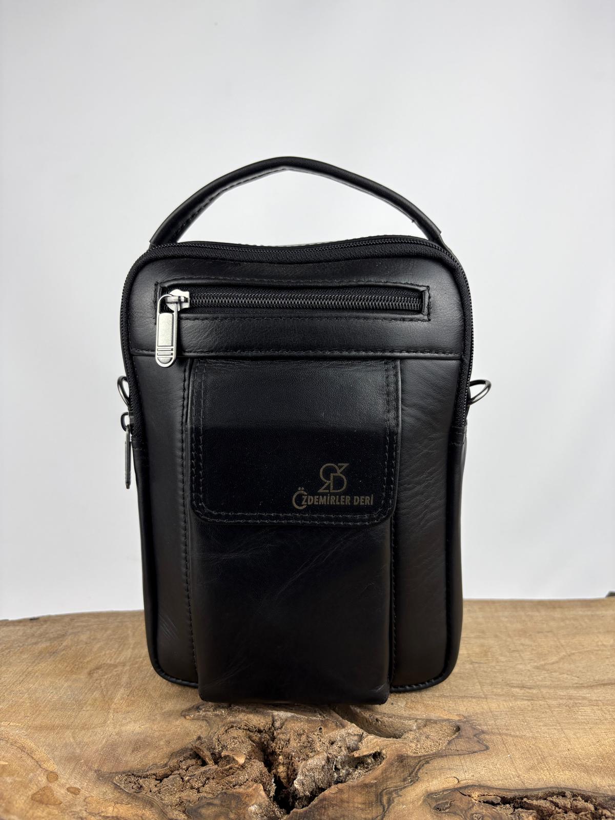 Hakiki Dana Derisi El Çantası Siyah