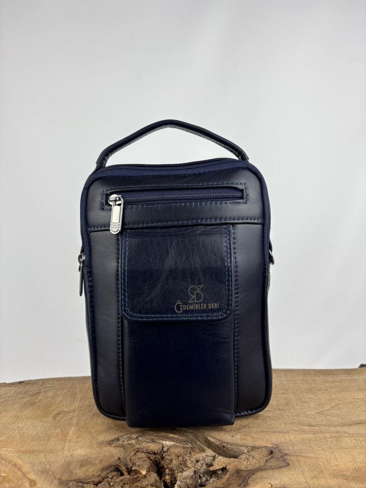 Hakiki Dana Derisi El Çantası Lacivert