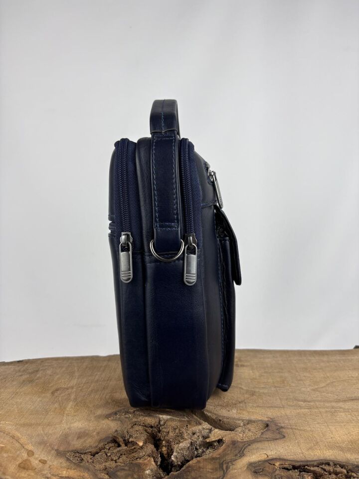 Hakiki Dana Derisi El Çantası Lacivert