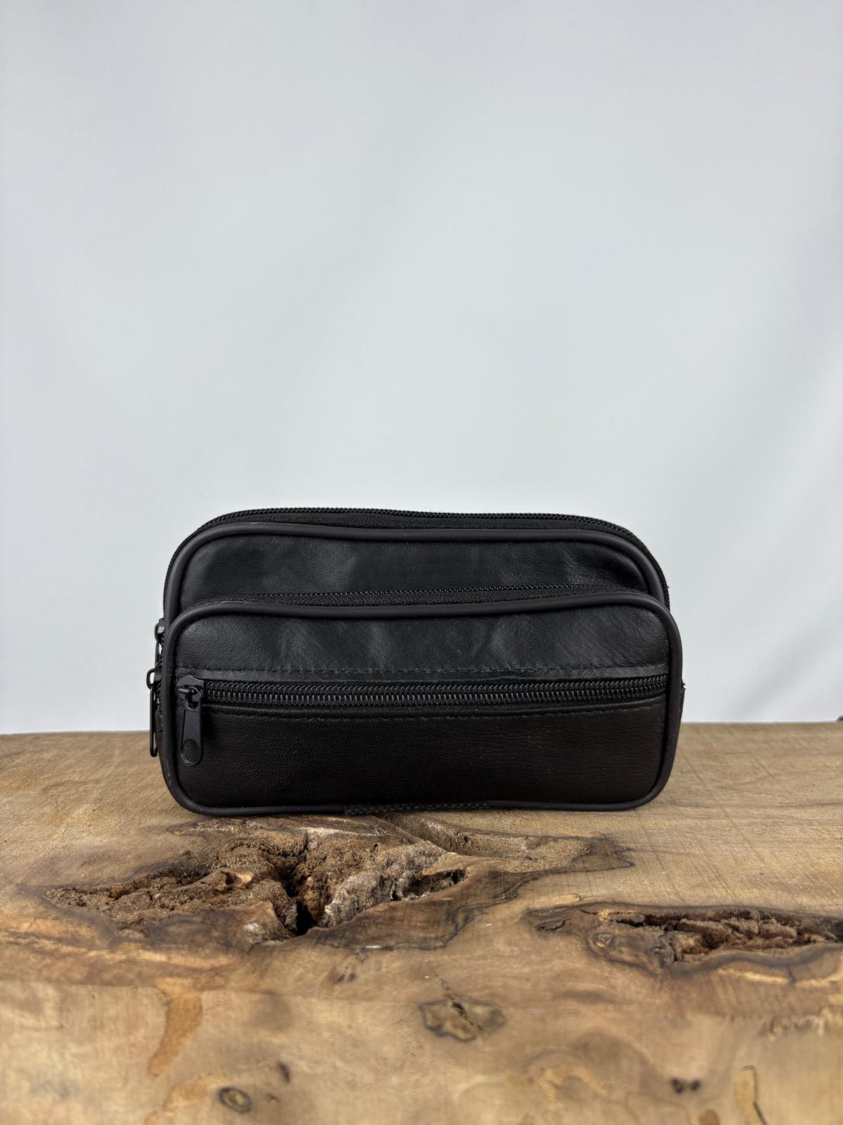 3 Göz Yavrulu Deri Kemerlik Kahverengi, Hakiki Deri Kemer Cüzdanı, Kemer Çantası, İnşaatçı Boyacı Çantası