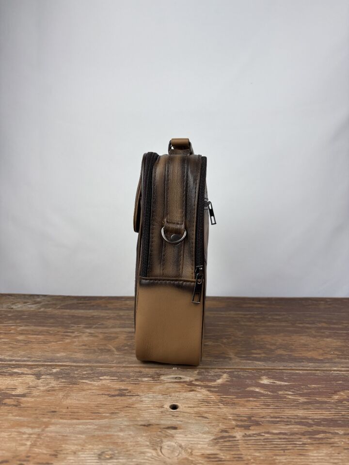 Hakiki Vizon Karartmalı Deri Büyük Boy El Çantası Askılı,Deri Çanta, El Çantası Büyük Boy Erkek