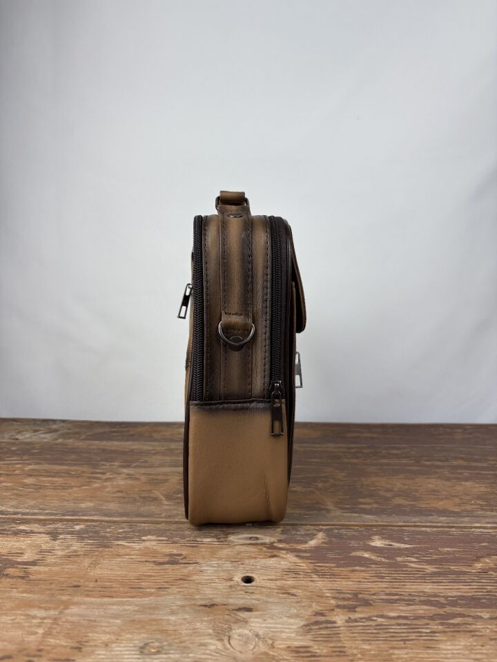 Hakiki Vizon Karartmalı Deri Büyük Boy El Çantası Askılı,Deri Çanta, El Çantası Büyük Boy Erkek