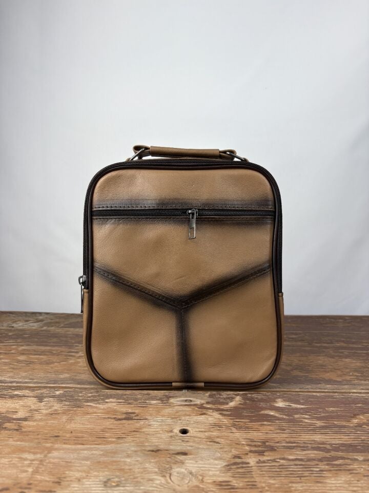 Hakiki Vizon Karartmalı Deri Büyük Boy El Çantası Askılı,Deri Çanta, El Çantası Büyük Boy Erkek