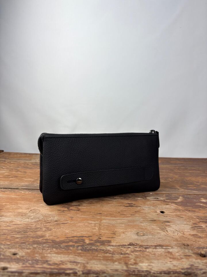 Hakiki Deri El Portföy Çanta, El Çantası, Bilek Askılı, Bileğe Takma, Clutch Çanta