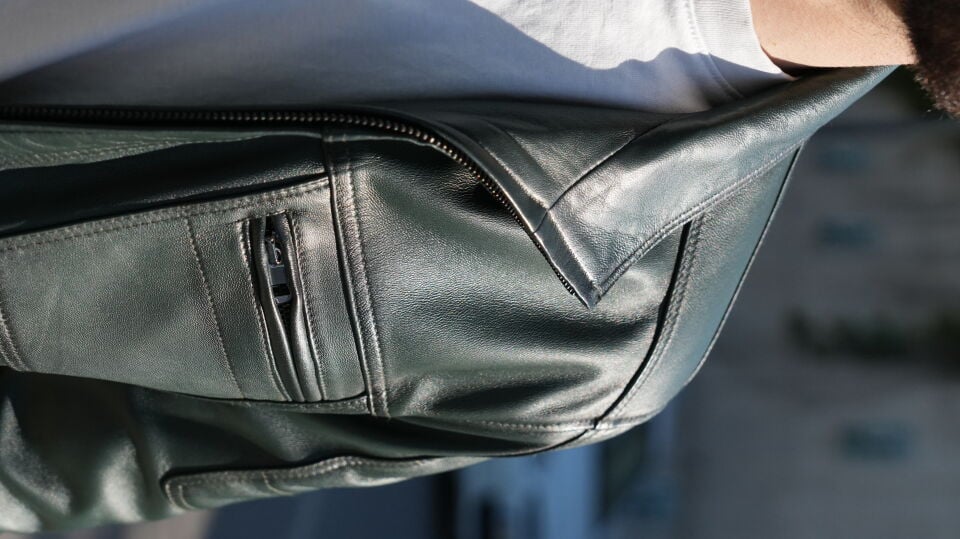 Hakiki Deri Haki Slim-Fit Deri Mont