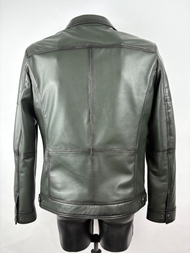 Hakiki Deri Haki Slim-Fit Deri Mont