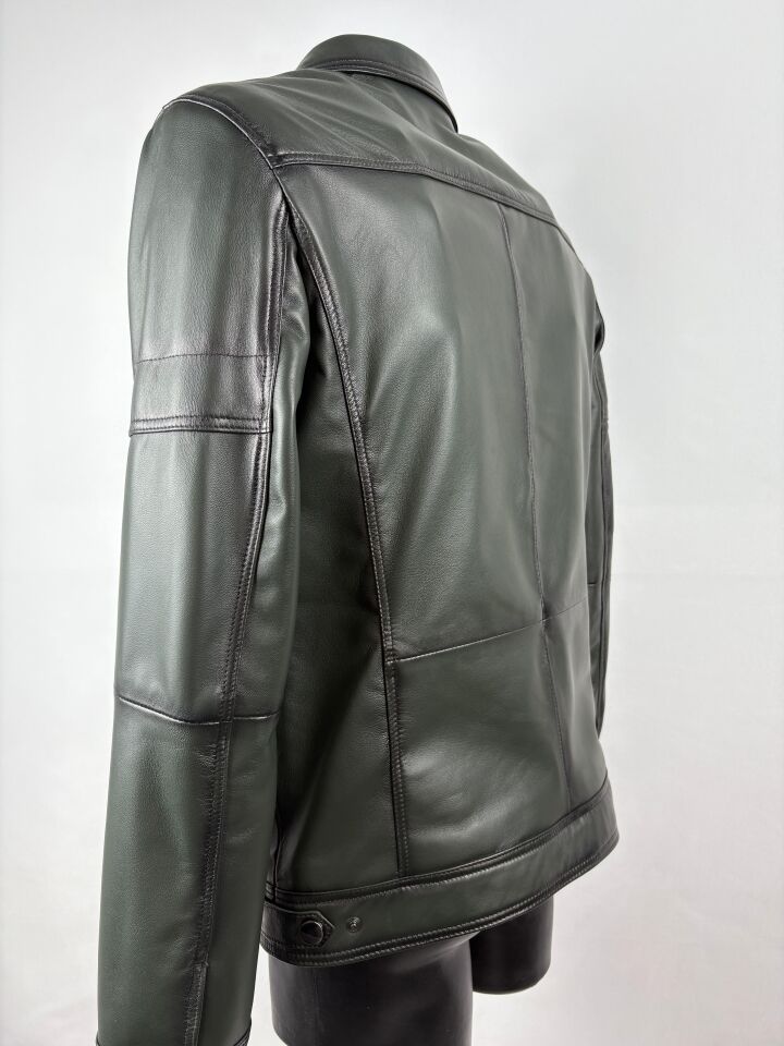 Hakiki Deri Haki Slim-Fit Deri Mont