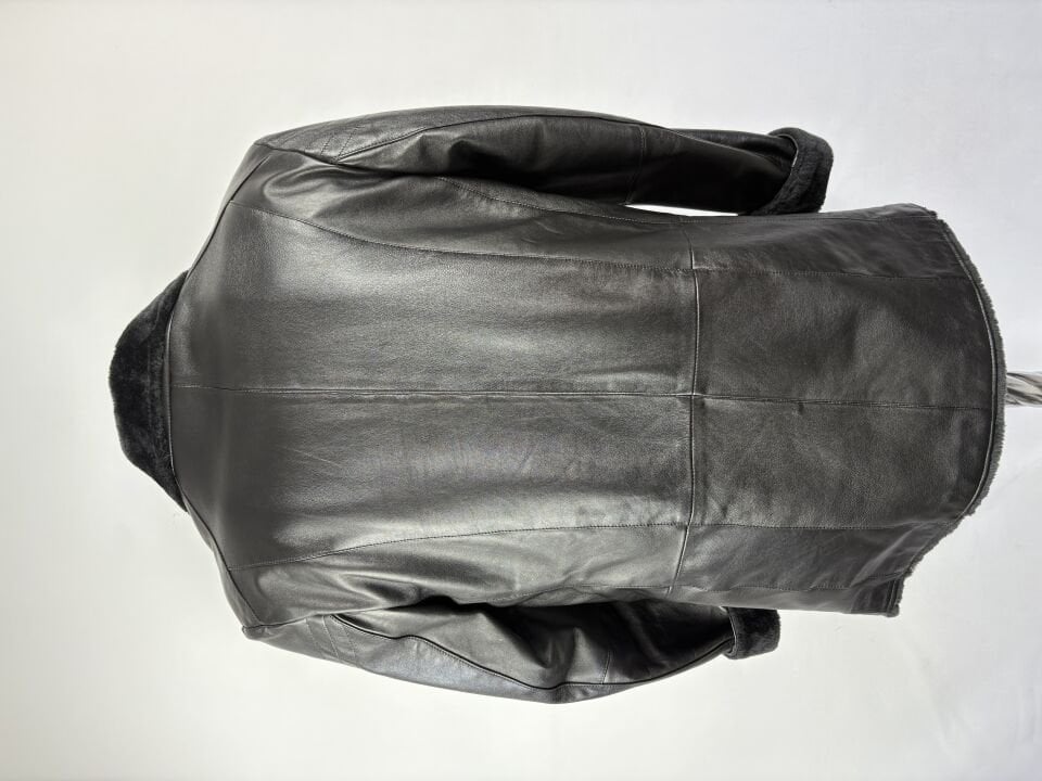 Çakır Hakiki Deri Siyah Kürklü Kaban