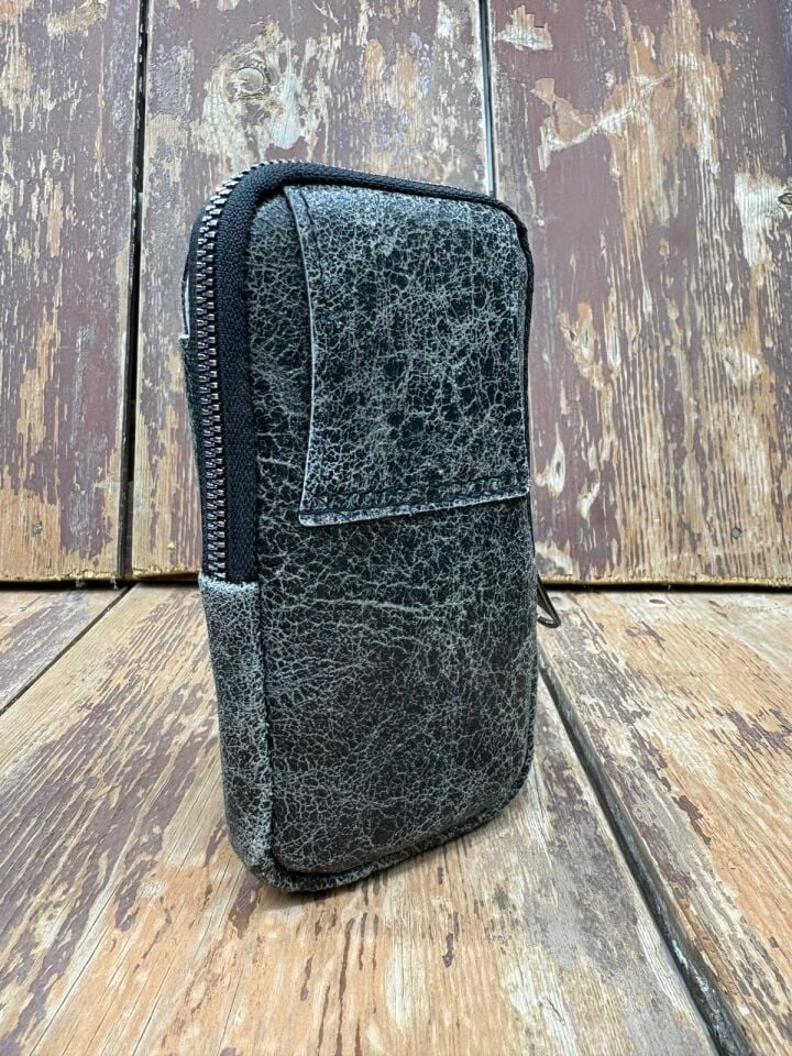 Dik Kemerlik, Hakiki Deri Kemer Cüzdanı, Bozuk Para Cüzdanı, Kemer Çantası, İnşaatçı Boyacı Çantası Siyah  Unisex
