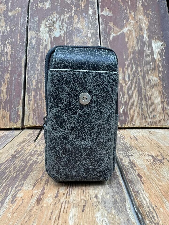 Dik Kemerlik, Hakiki Deri Kemer Cüzdanı, Bozuk Para Cüzdanı, Kemer Çantası, İnşaatçı Boyacı Çantası Siyah  Unisex