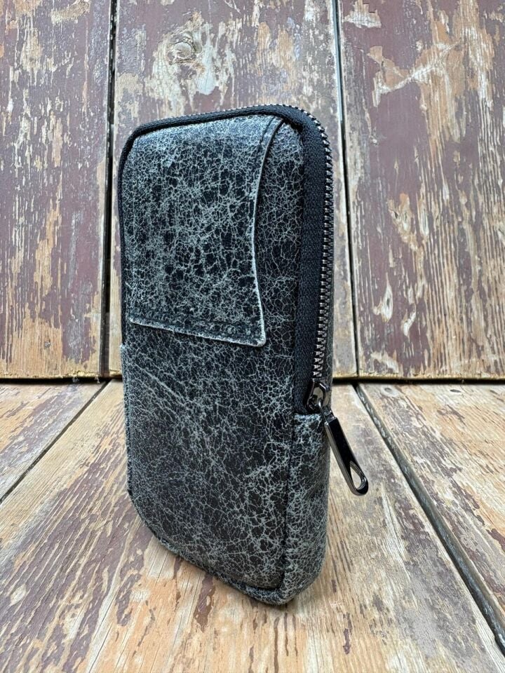 Dik Kemerlik, Hakiki Deri Kemer Cüzdanı, Bozuk Para Cüzdanı, Kemer Çantası, İnşaatçı Boyacı Çantası Siyah  Unisex