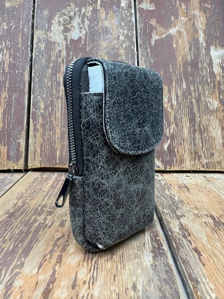 Dik Kemerlik, Hakiki Deri Kemer Cüzdanı, Bozuk Para Cüzdanı, Kemer Çantası, İnşaatçı Boyacı Çantası Siyah  Unisex